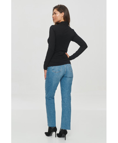 Klasiska blūze ar golfu melna M840