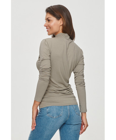 Klasiska blūze ar golfu taupe M840