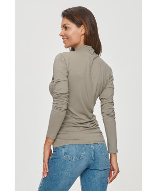 Klasiska blūze ar golfu taupe M840