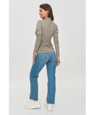 Klasiska blūze ar golfu taupe M840