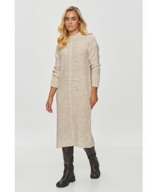 ilgas megztinis moteriskas o prostym kroju smelinis melanzas S147