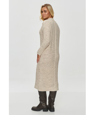 ilgas megztinis moteriskas o prostym kroju smelinis melanzas S147