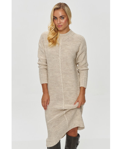 ilgas megztinis moteriskas o prostym kroju smelinis melanzas S147