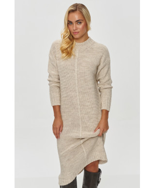 ilgas megztinis moteriskas o prostym kroju smelinis melanzas S147