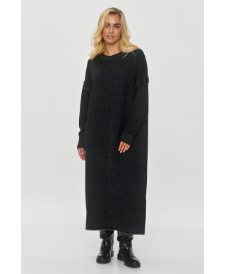 ilgas megztinis moteriskas o luźnym kroju juodas melanzas S149