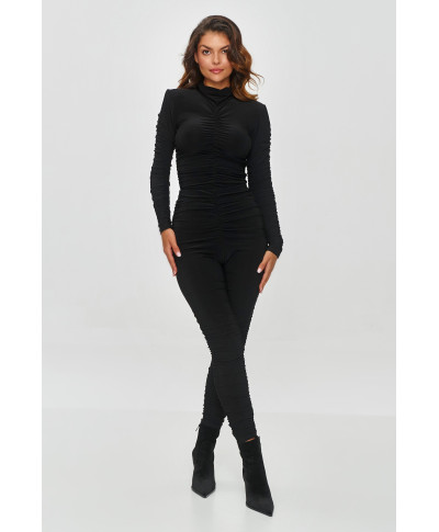 Piegulošs sieviešu komplekts ar drapējumu melns M852