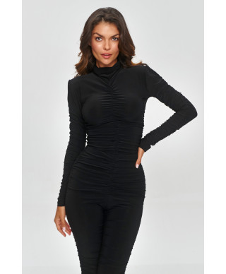 aptemptas komplektas moteriskas su drapowaniem juodas M852