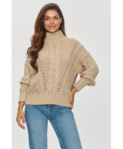 megztinis moteriskas su warkoczowym splotem smelinis S156