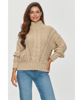 megztinis moteriskas su warkoczowym splotem smelinis S156