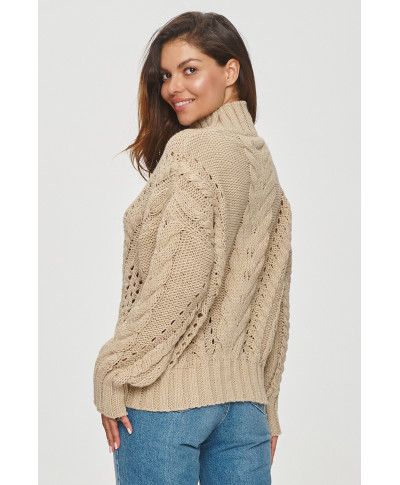 megztinis moteriskas su warkoczowym splotem smelinis S156