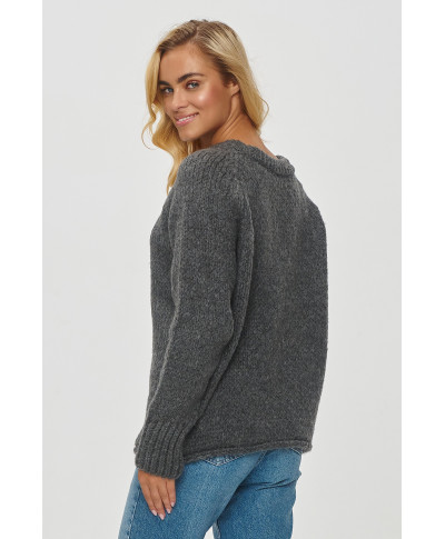 klasikinis trumpas megztinis grafitowy melanzas S150