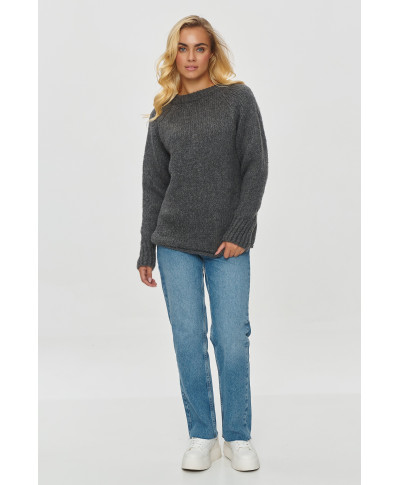 klasikinis trumpas megztinis grafitowy melanzas S150