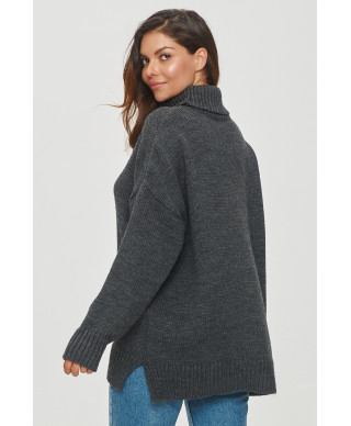 megztinis moteriskas su golfu grafitowy melanzas S155