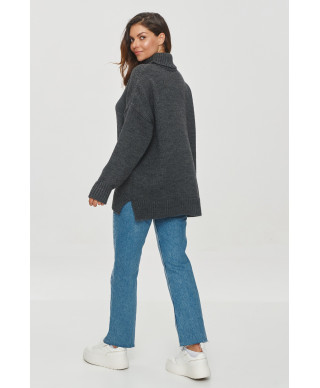 megztinis moteriskas su golfu grafitowy melanzas S155