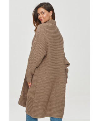Kardigans ar lielām kabatām kapučīno S153