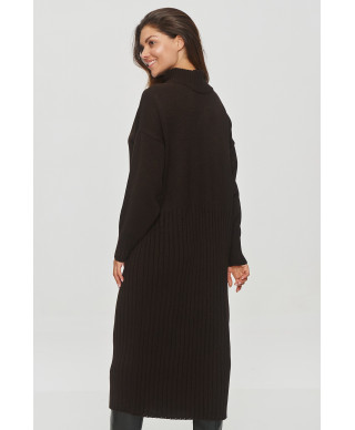 Trikotāžas midi kleita ar golfu šokolādes S154