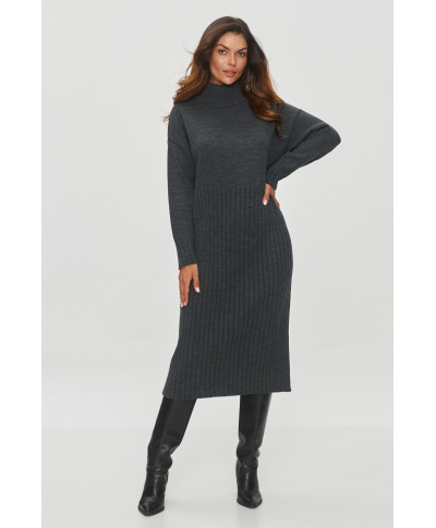 megzta suknele midi su golfu grafitowy melanzas S154