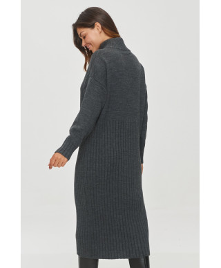 megzta suknele midi su golfu grafitowy melanzas S154