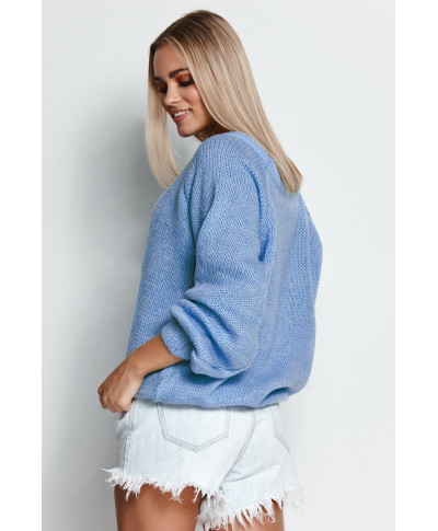 megztinis moteriskas uzmaunamas per galva su guma blue jeans S114