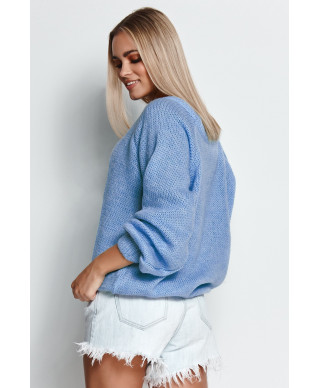 megztinis moteriskas uzmaunamas per galva su guma blue jeans S114