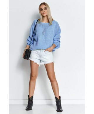 megztinis moteriskas uzmaunamas per galva su guma blue jeans S114