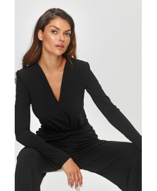 kombinezonas moteriskas su szerokimi nogawkami juodas M851