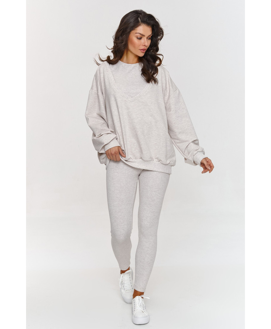 komplektas dresowy 3 viename su bluzą ant vieno peties smelinis melanzas A2