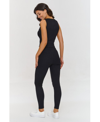 komplektas dresowy 3 viename su bluzą ant vieno peties juodas A2