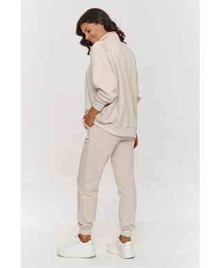 Sportinis komplektas su džemperiu su sagutėmis šviesiai smėlio spalvos A5