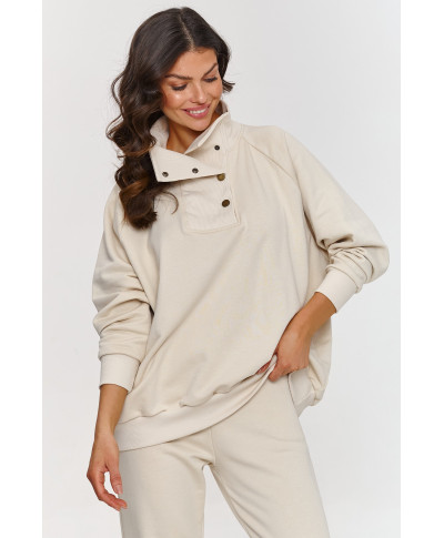 Dresowy komplektas su bluzą su spaudelemis sviesus beż A5