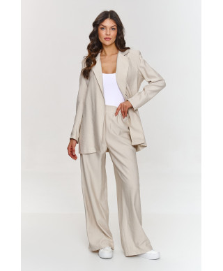 moteriskas komplektas svarkelis ir kelnes sviesus beż M883