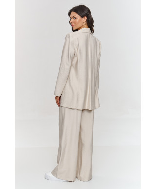 moteriskas komplektas svarkelis ir kelnes sviesus beż M883