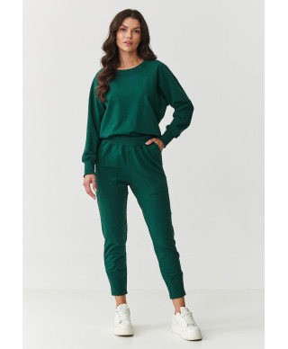 Dresowy komplektas o luźnym kroju butelkowa zieleń M888