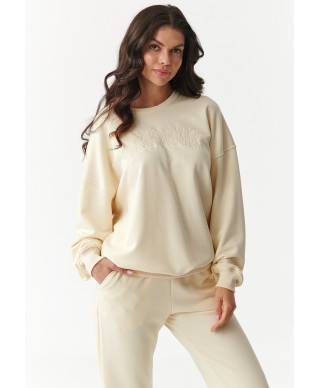 komplektas dresowy su haftowanym logotipu waniliowy M889
