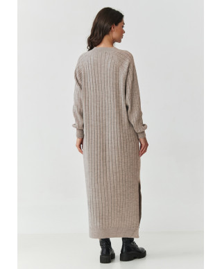 ilga suknele swetrowa su iskirpte V smelinis melanzas S161