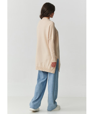 viskozinis megztinis moteriskas oversize nude S164