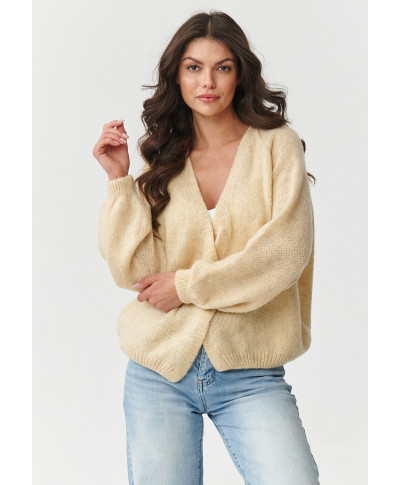 trumpas kardiganas moteriskas pustomis rankovemis smelinis S170