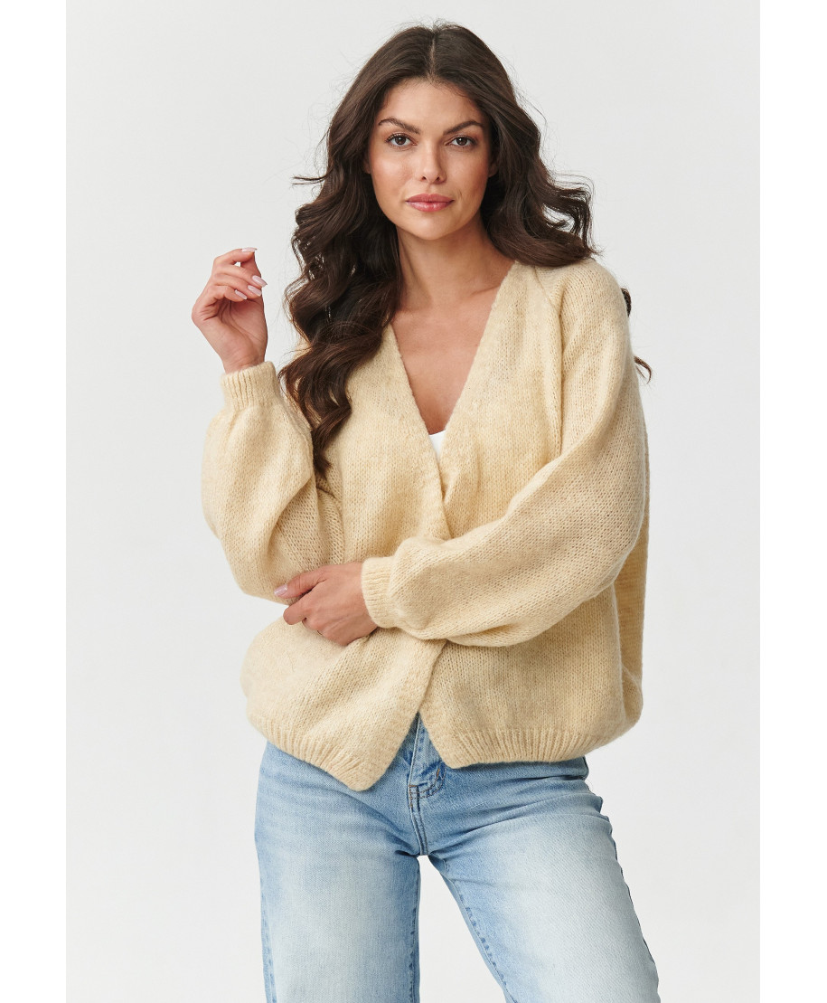 trumpas kardiganas moteriskas pustomis rankovemis smelinis S170