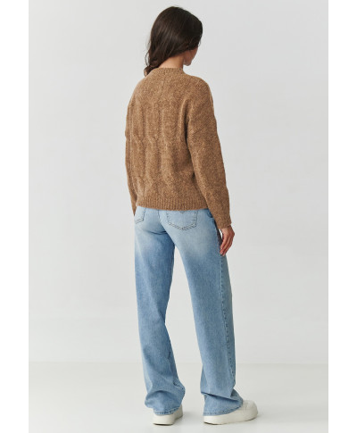 Īss džemperis ar kid mohēru un vilnu okerkrāsā S169