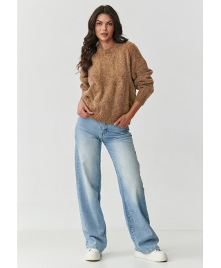 Īss džemperis ar kid mohēru un vilnu okerkrāsā S169