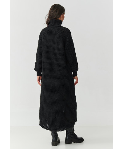 suknele swetrowa midi su golfu juoda S162