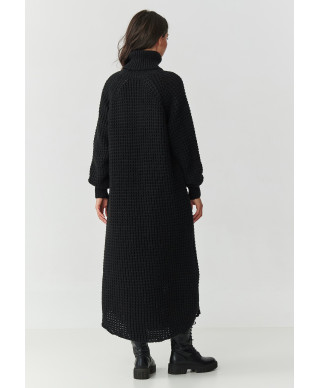 suknele swetrowa midi su golfu juoda S162