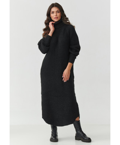 suknele swetrowa midi su golfu juoda S162