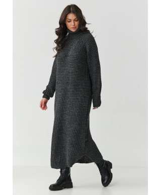 suknele swetrowa midi su golfu grafitowy melanzas S162