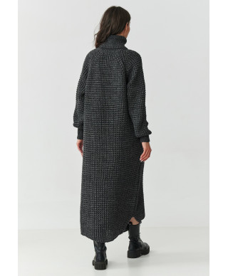 suknele swetrowa midi su golfu grafitowy melanzas S162