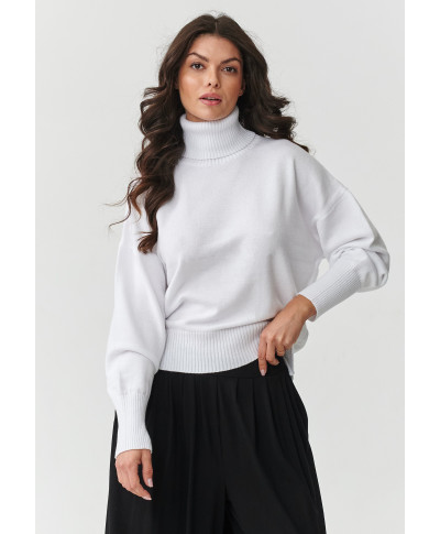 viskozinis megztinis moteriskas su golfu baltas S165