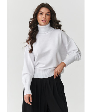 viskozinis megztinis moteriskas su golfu baltas S165