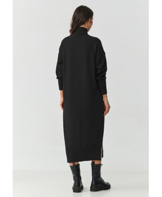 suknele swetrowa midi su półgolfem juoda S166