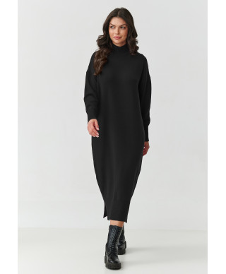 suknele swetrowa midi su półgolfem juoda S166