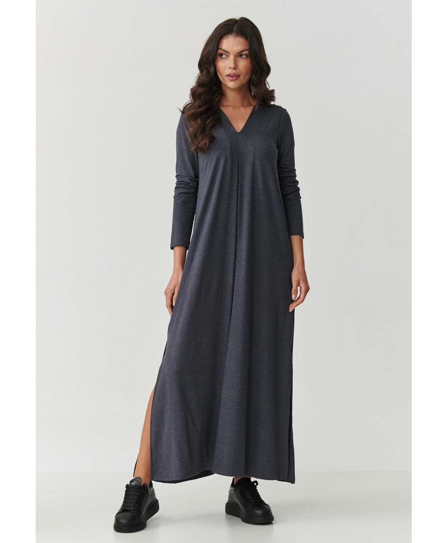 viskozine suknele maxi su rozcięciami antracytowa M895